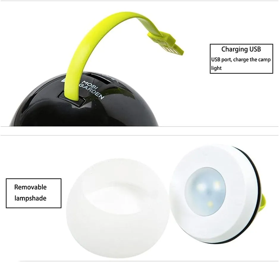 Camping Lantern Outdoor Waterproof Camping Light LED Hanging Tent Light Rechargeable Mini Light Portable Light for Camping Hiking Fishing (Color : Yellow)