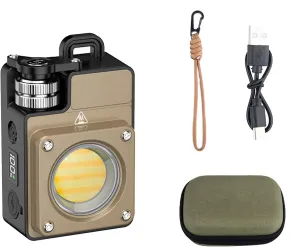 Camping Lantern Rechargeable, Portable Camping Light, Waterproof Portable Spotlight, for Camping Hiking Backpacking Emergency (Brown)
