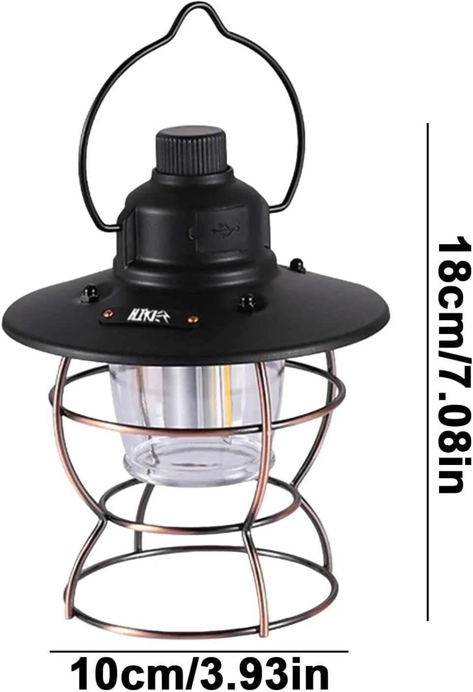 Camping Lantern, Rechargeable Retro Camping Tent Lights Lamp, LED Lantern Battery Powered, Portable Lantern, Tent Lights Hiking Backpacking Gear for Power Outages Hiking Camping,Black