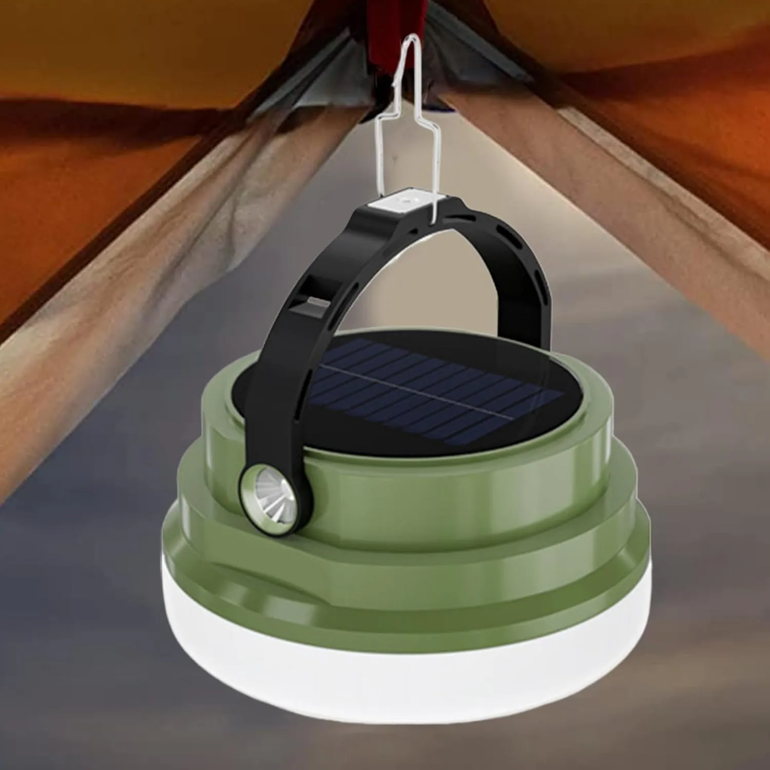 Camping Light, Solar Hiking Lamp, Night Fishing Lantern 12.5x7.5x12.5cm/4.92x2.95x4.92 Inches Bright & Energy-Efficient/Portable & Lightweight for Tailgate Gatherings and More