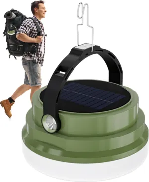 Camping Light, Solar Hiking Lamp, Night Fishing Lantern 12.5x7.5x12.5cm/4.92x2.95x4.92 Inches Bright & Energy-Efficient/Portable & Lightweight for Tailgate Gatherings and More