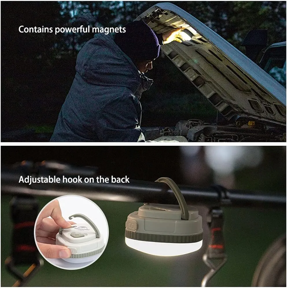 Camping Lights Powerful Magnetic Outdoor Tent Light Rechargeable Camping Light Waterproof Lighting Light and Compact Multi-Function Lantern Camping Lantern (Color : Yellow, Size : Battery Style)