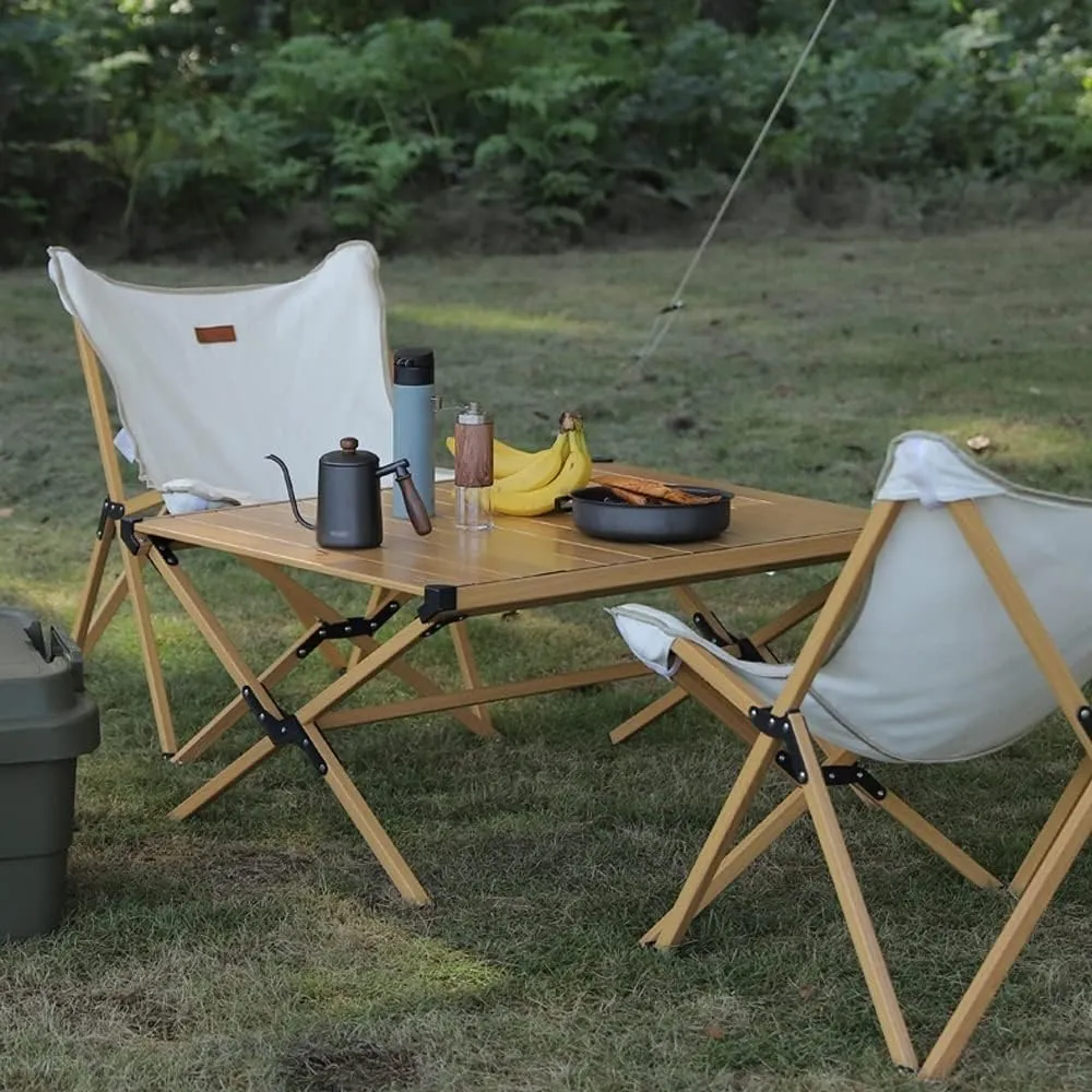 Camping Table, Lightweight Folding Camping Table, Portable Roll up Aluminum Table with Carry Bag for Picnic, Cooking, Camping, Beach(C)