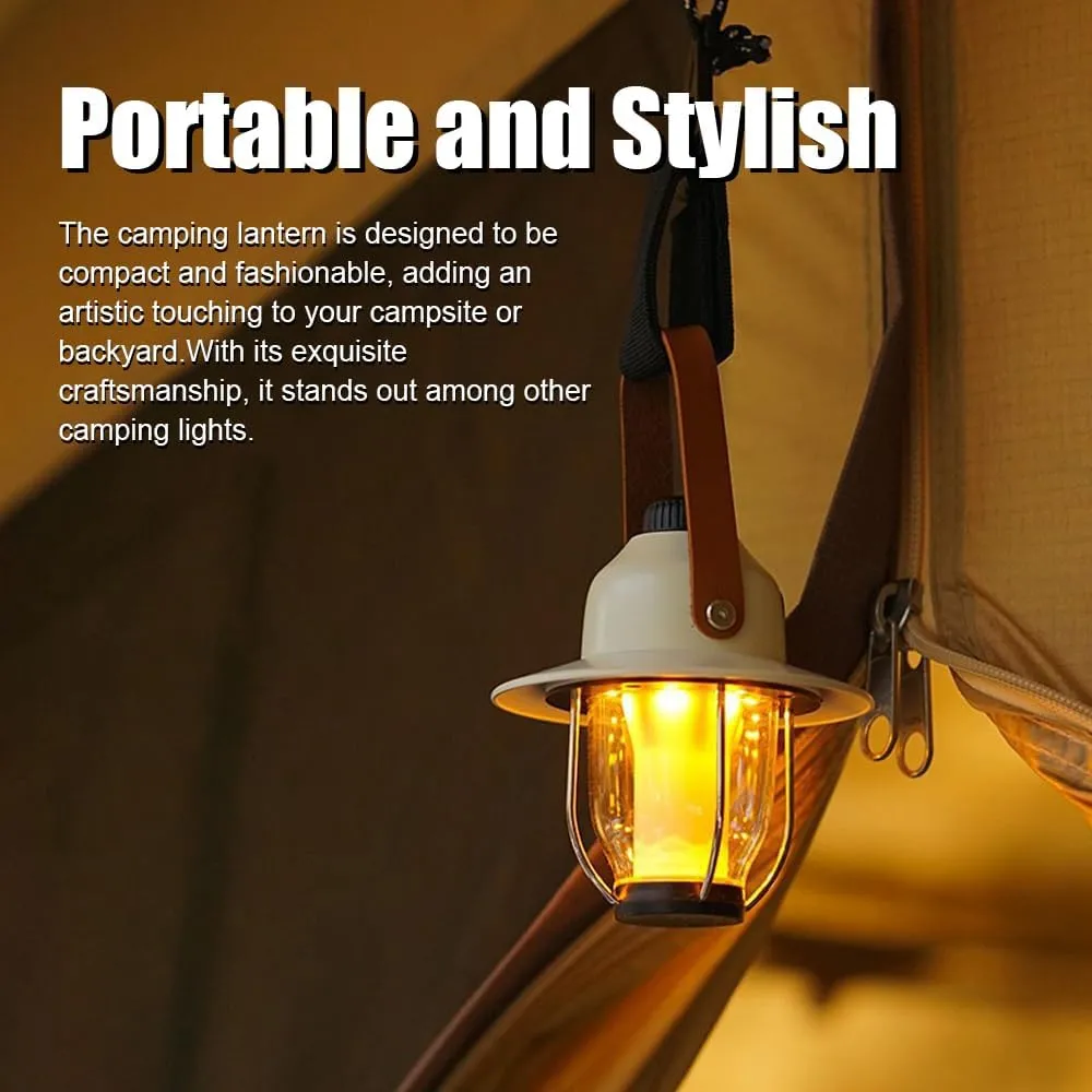 Camping Tent Light Portable LED Campsite Lantern Waterproof Night Lamp Support 3 Color and Stepless Dimming for Camping Tent Hiking Fishing