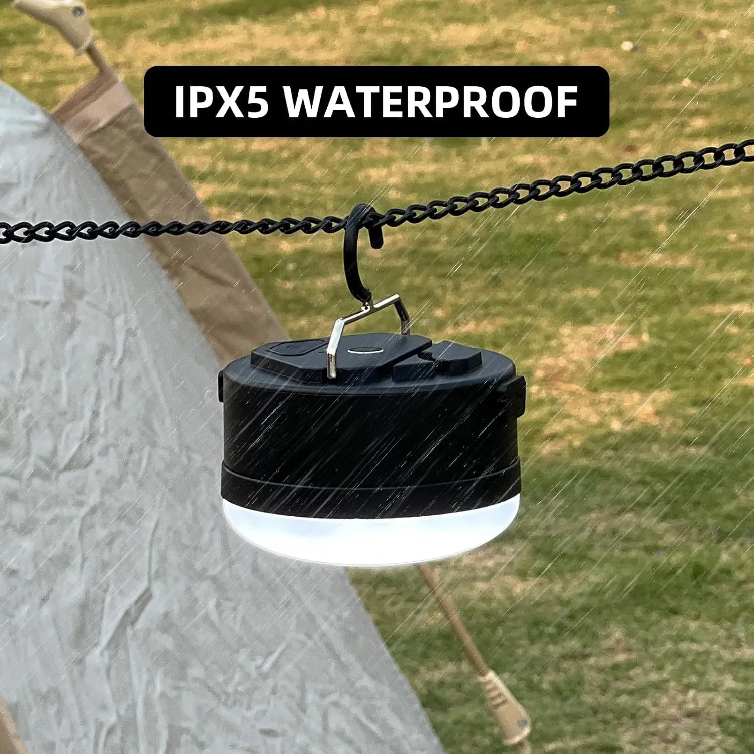 Camping Tent Lights Rechargeable 1000LM LED Camping Lantern - IPX5 Waterproof Hanging Light with 4 Modes 3000mAh Portable Outdoor Light for Camping, Hiking, Emergencies, Home Use