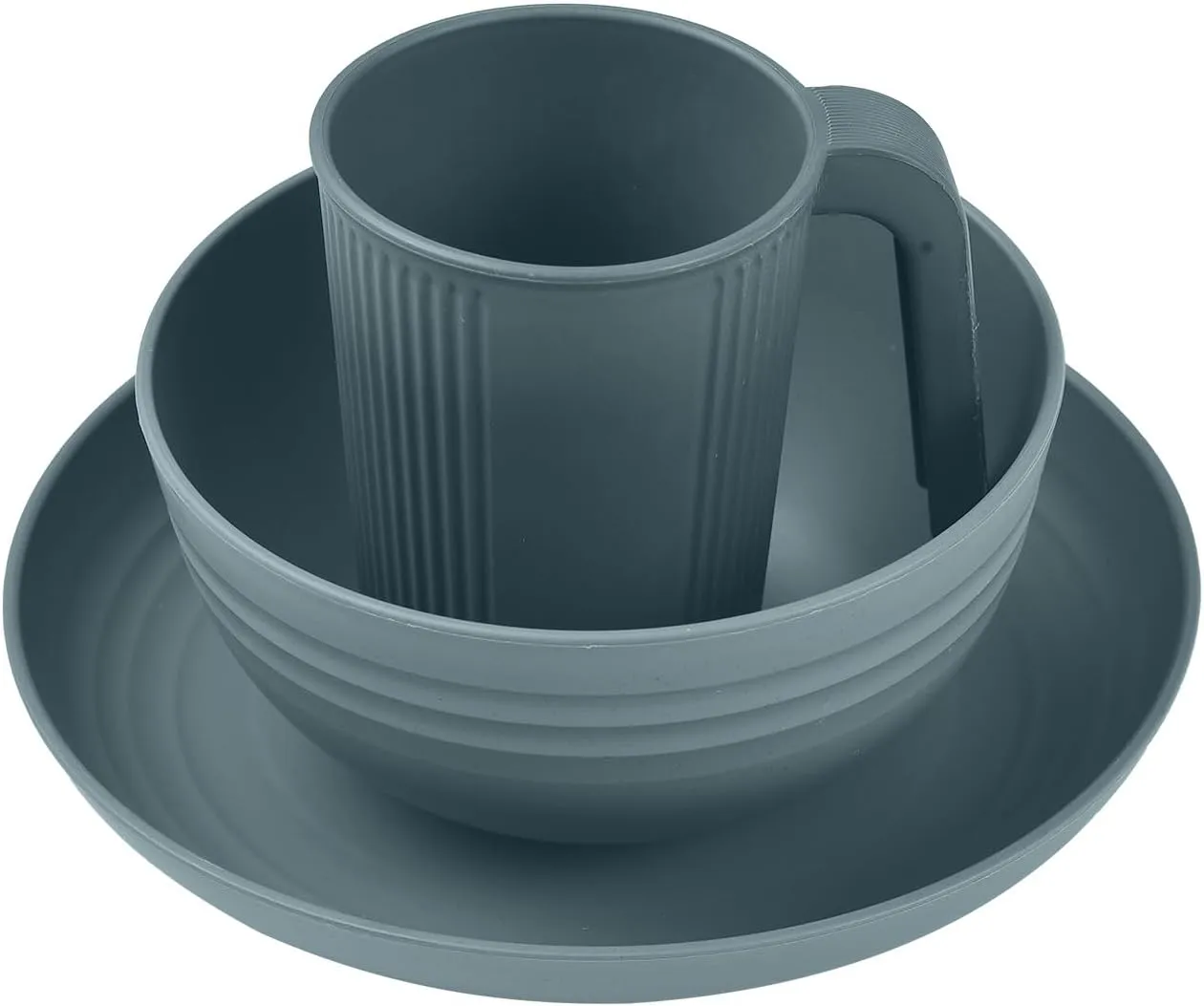 Camping Utensils Set for 1 Portable Wheat St Mess Kit with wl Plate Cup Fork Spoon Outdoor Tablewa & Picnicwa