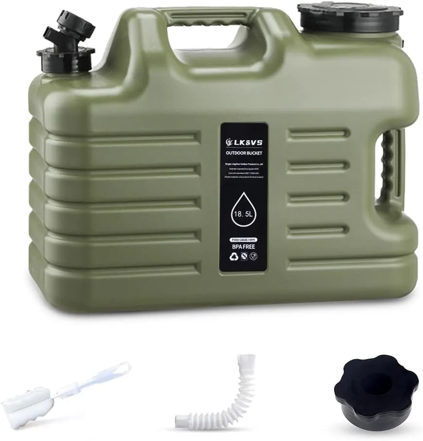 Camping Water Jug, 5 Gallon Portable Water Containers with Spigot No Leakage Portable Emergency Water Tank Canteens for Outdoor Hiking Camping Picnic Supplies