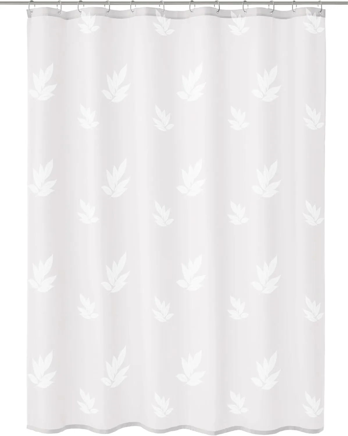 Canton PVC Free Fabric Shower Curtain 70.9x78.7in [180x200cm] - Snow White