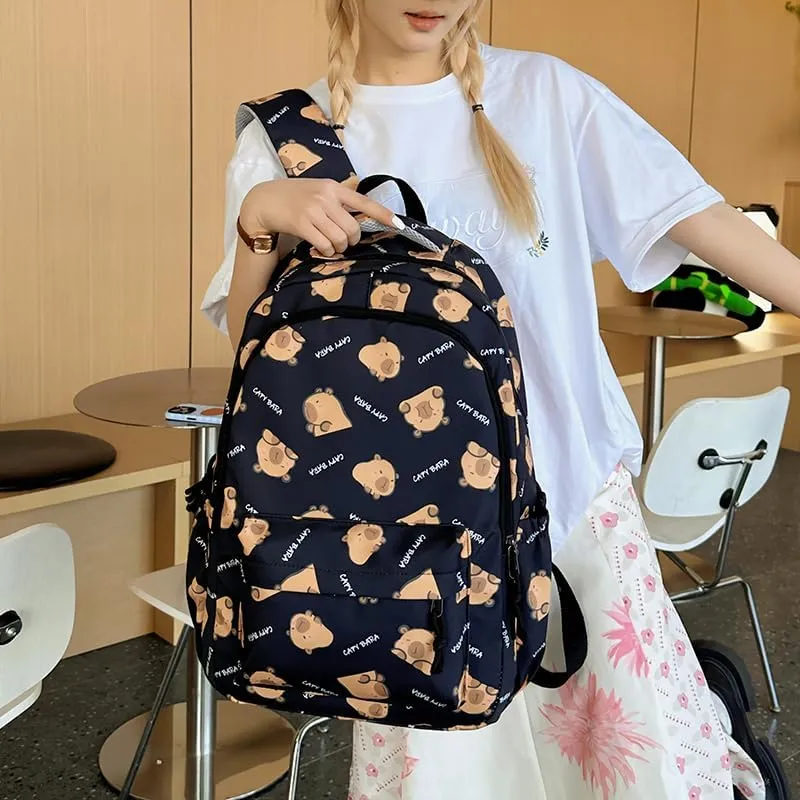Capybara Backpack Ita Bag Breathable Cute Cartoon Mochila Capybara Bag Funny Kawaii Backpack