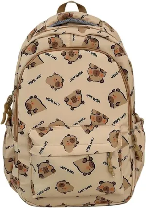 Capybara Backpack Ita Bag Breathable Cute Cartoon Mochila Capybara Bag Funny Kawaii Backpack