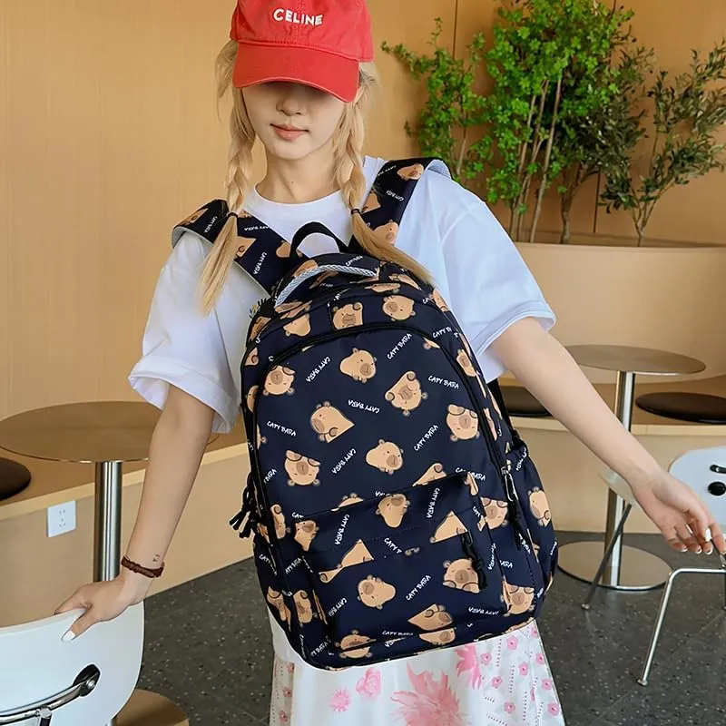 Capybara Backpack Ita Bag Breathable Cute Cartoon Mochila Capybara Bag Funny Kawaii Backpack