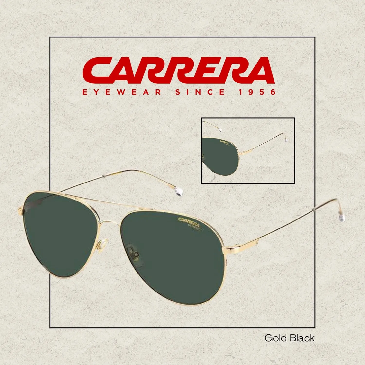 Carrera 2031T/S Aviator Sunglasses for Men for Women   BUNDLE With Designer iWear Eyewear Kit