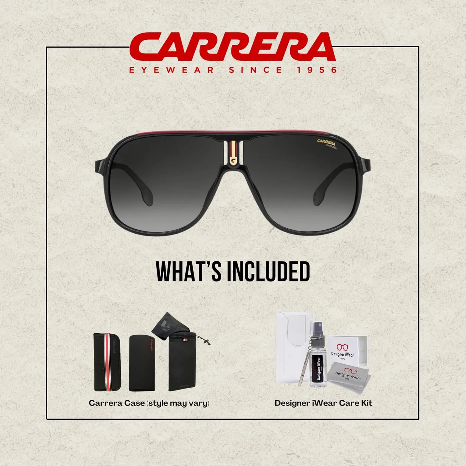 Carrera CA1007/s Sunglasses for Men   BUNDLE With Designer iWear Eyewear Kit