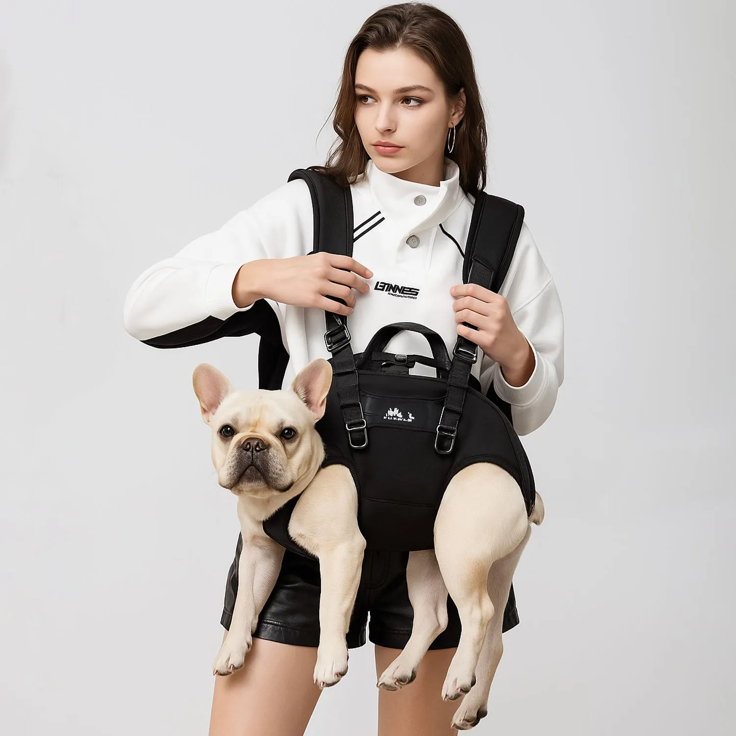 CarryPaw Frenchie Side Carry Backpack – Portable Lightweight and Secure Pet Carrier Bag