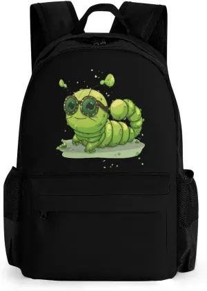 Caterpillar Glasses Insect Bug Travel Laptop Backpack 16 Inch Computer Bag Lightweight Work Bag Daypack for Men Women