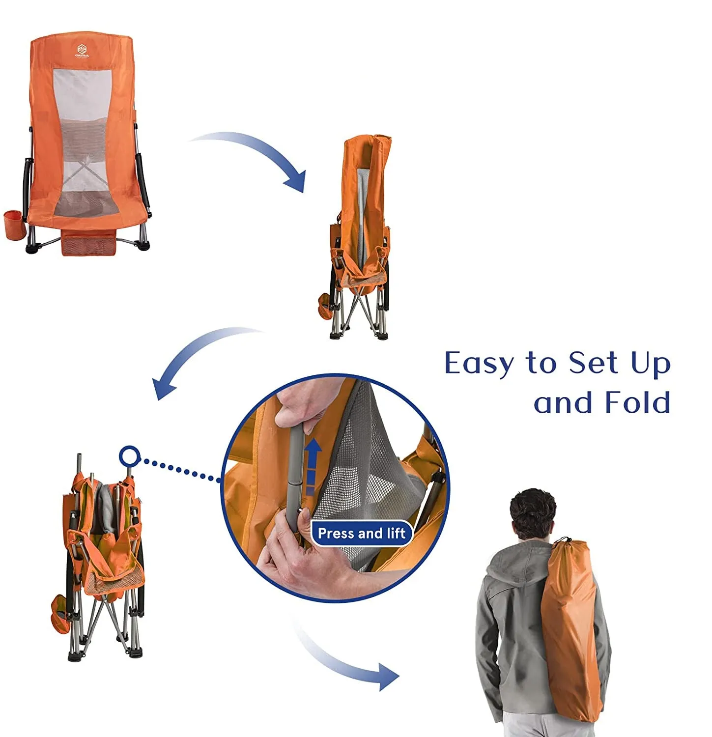 Chair High Back Folding Mesh