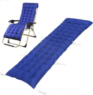 Chair Pad Soft and Comfortable Sunbed Cushion Deck Chairs Cotton Cushion for Garden Outdoor Patio Sun Loungers Bed Recliner Lounger Cushion （No Chair） (Color : Blue, Size : 160X50cm)