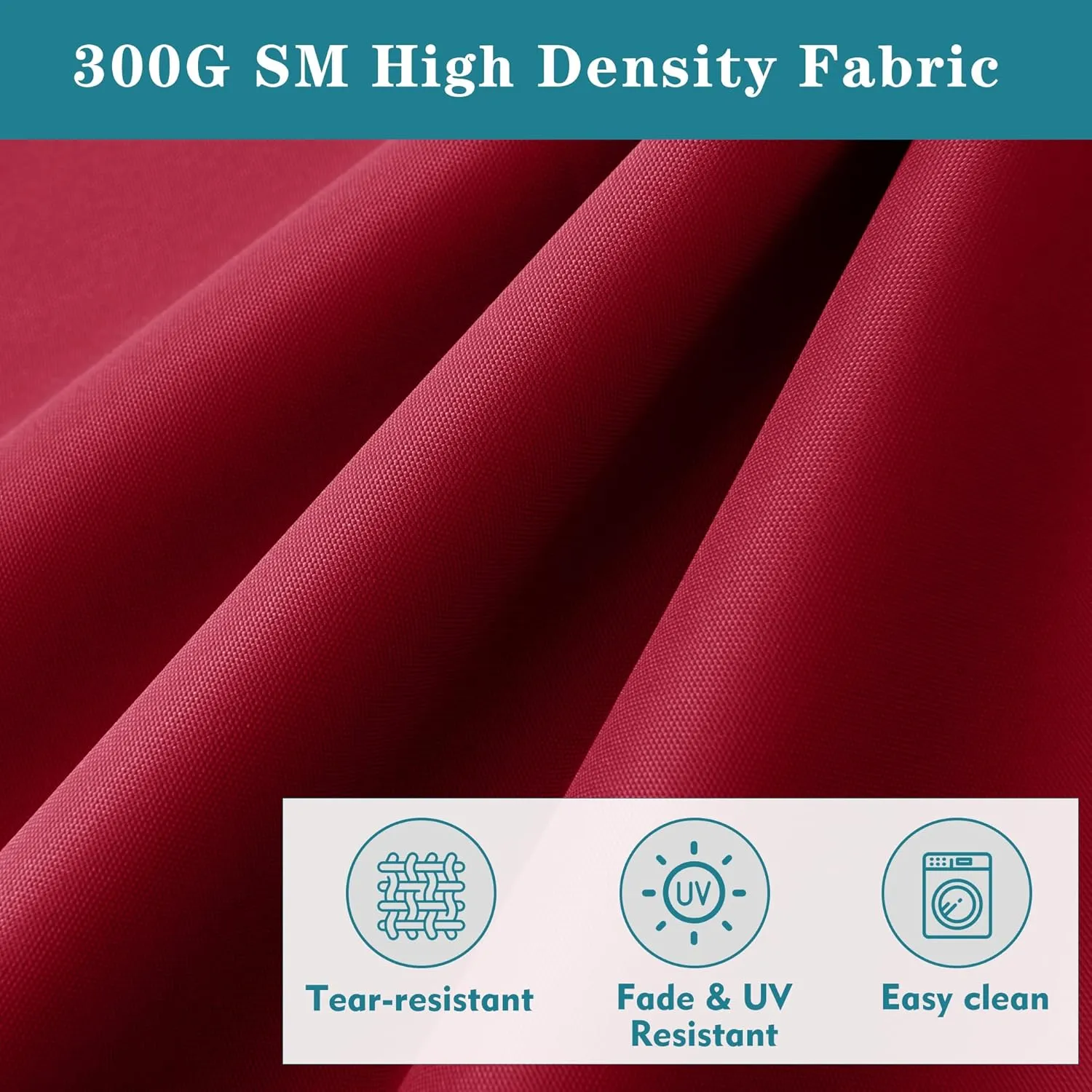 Chaise Lounge Cushion for Outdoor Furniture, Waterproof Fade and Tear Resistant Lounge Deck Chair Cushions for Patio Lawn Pool Resort Hotel, 80x26x3 Inch, Burgundy