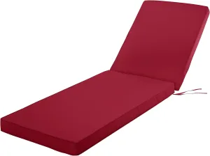 Chaise Lounge Cushion for Outdoor Furniture, Waterproof Fade and Tear Resistant Lounge Deck Chair Cushions for Patio Lawn Pool Resort Hotel, 80x26x3 Inch, Burgundy