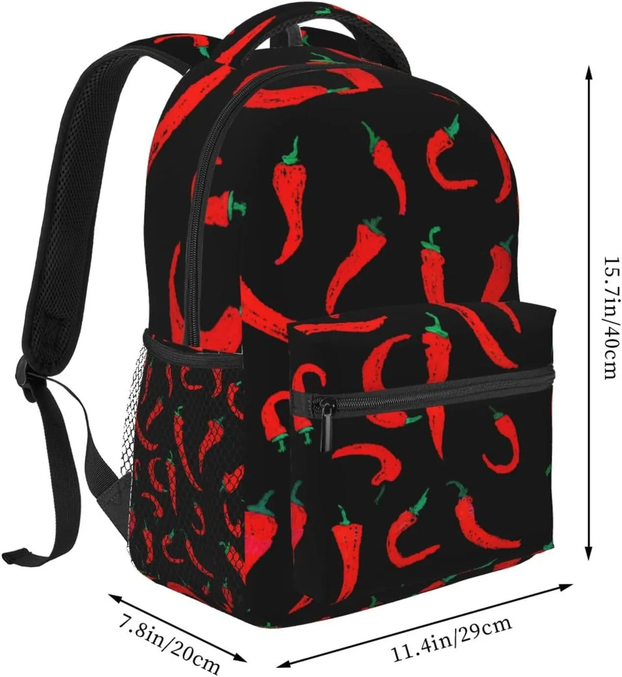 Chili Pepper Backpack Casual Laptop Backpack Lightweight Double Shoulder Bag Travel Daypack For Women Men