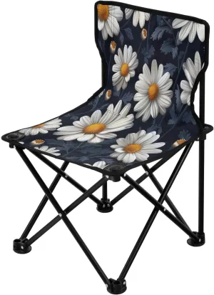 Chrysanthemums Portable Outdoor Folding Chair Anti-Slip Padded Oxford Cloth Stool Camping Chair Small for Beach Hiking Fishing Gardening Quad Camp Chair