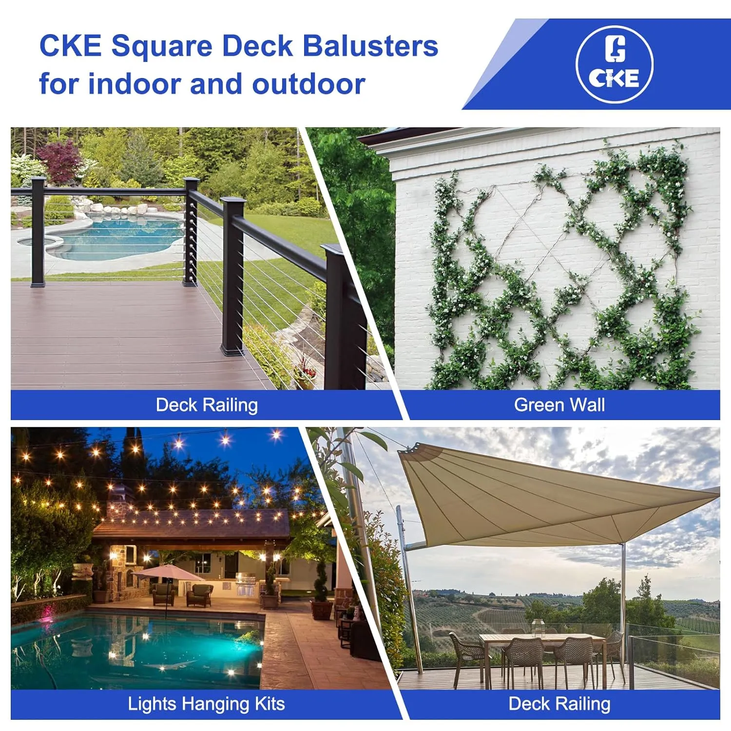 CKE 300FT 3/16" Stainless Steel Cable, 7 x 19 Strand 3/16 Inch Cable Wire Rope for Deck Cable Railing System, 3700lbs Breaking Strength Aircraft Cable for Deck Railing Kit, DIY Balustrade, CW600