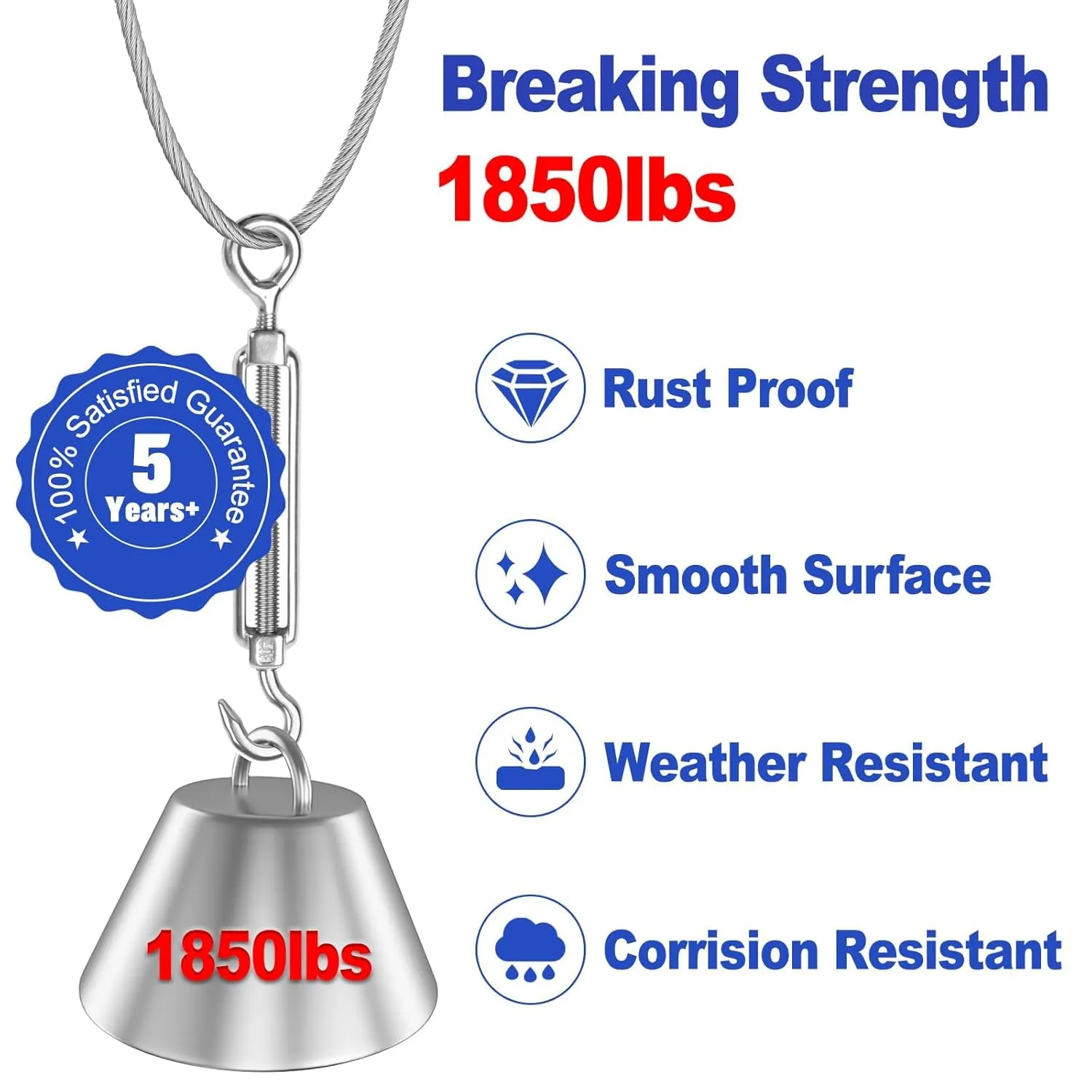 CKE 500FT 1/8" Stainless Steel Cable Wire Rope, T316 Stainless Steel Cable Railing Kits for Cable Railing Hardware, 7x7 Strand Construction Aircraft Wire Rope for DIY Deck Railing System, CW600