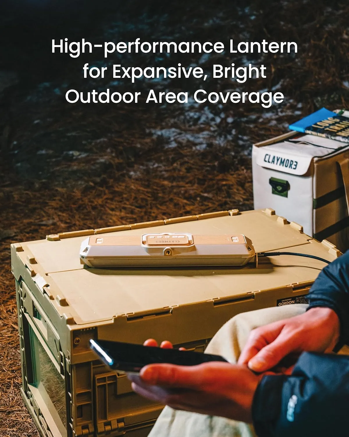 Claymore 3Face Pro X (Light Gray) - Rechargeable Surface Area Camping Light for Trucks, Overlanding, Tents, Canopies, Outdoor Events, Street Vendors, Work Lighting, Long-Lasting Battery, Hanging