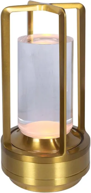 CLT Cordless Luxury Rechargeable Metal LED Lantern, Table Lamp Portable Table Light with 3 Color Temperature Stepless Dimming Indoor Outdoor Use for Bedroom, Restaurant, Bar, Coffee Shop, Camping