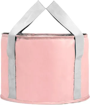 Collapsible Bucket Folding Wash Basin Footbath Spa Foot Bath Tub Soak Foldable for Home Outdoor Camping Fishing (Color : Pink, Size : 31 * 20cm)