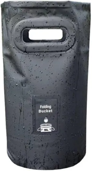Collapsible Bucket with Handle, Lightweight Folding Water Container, Portable Collapsible Bucket for Fishing, Camping, Hiking, Backpacking, Outdoor Survival, Car Washing Black 20L