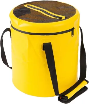 Collapsible Bucket with Lid,16L Collapsible Bucket Bag with Handle, Folding Water Bucket, Portable Water Container Pail for Camping, Fishing, Gardening, Outdoor (Color : Yellow)
