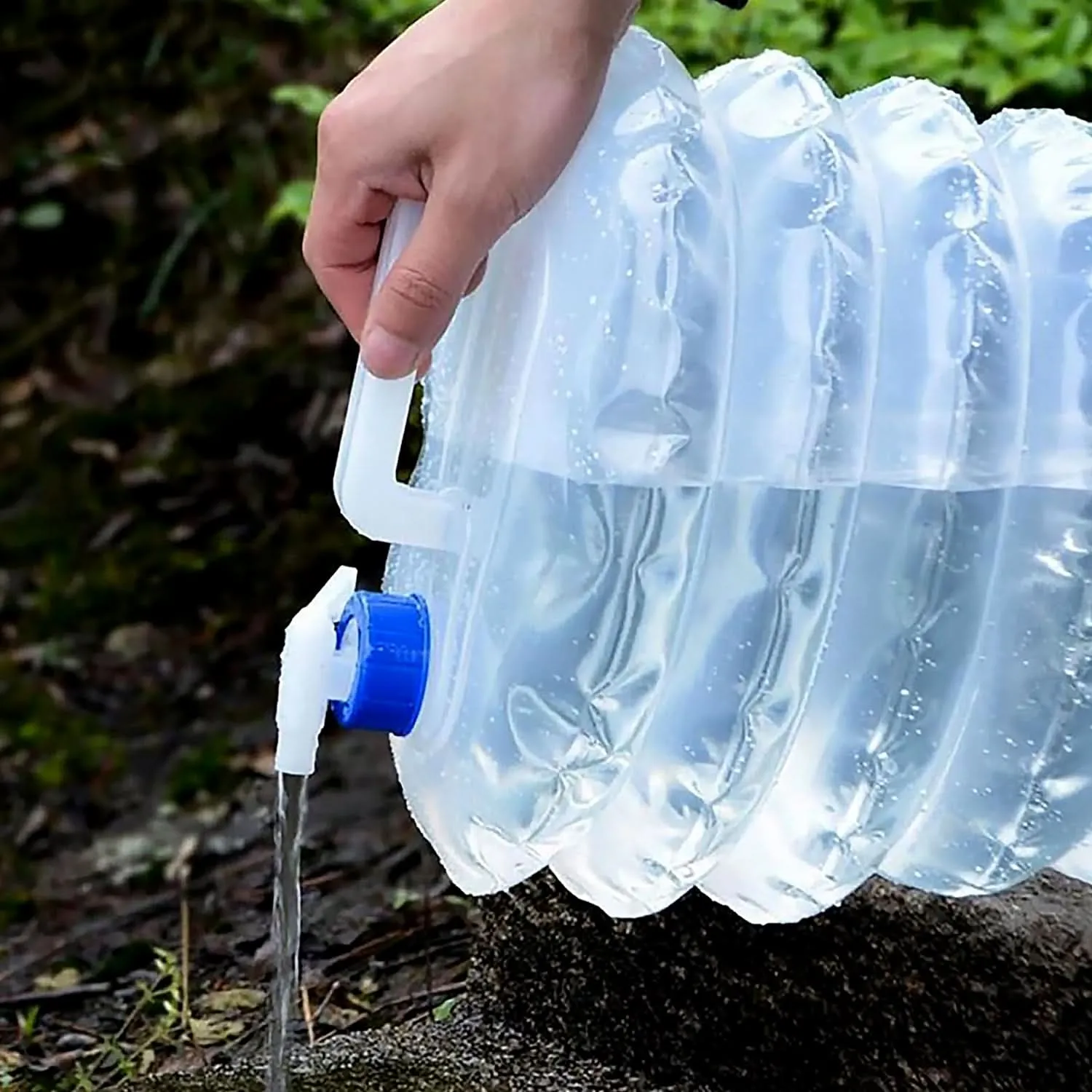 Collapsible Portable Water Container with Handle & Tap – Food-Grade Jug for Camping