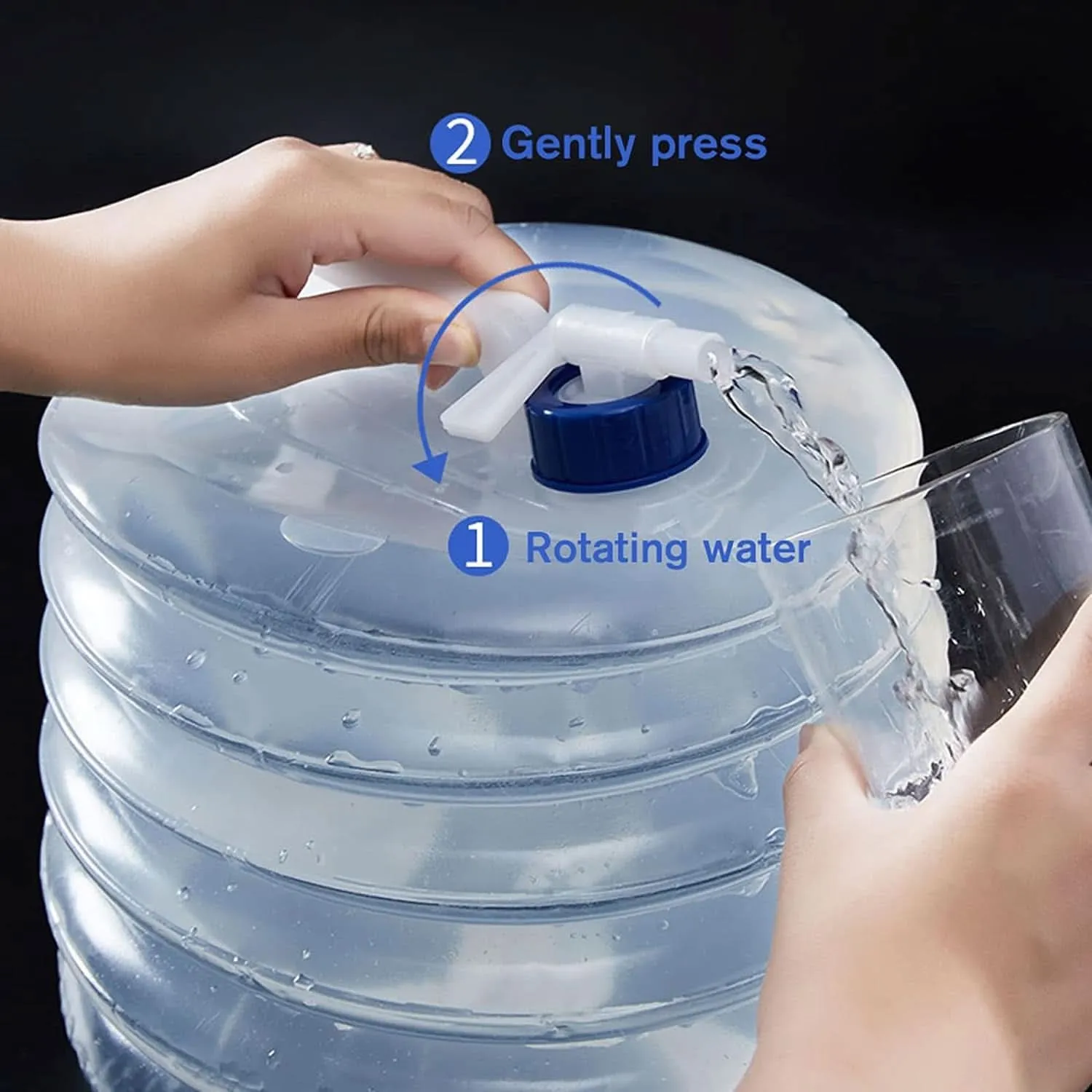 Collapsible Portable Water Container with Handle & Tap – Food-Grade Jug for Camping