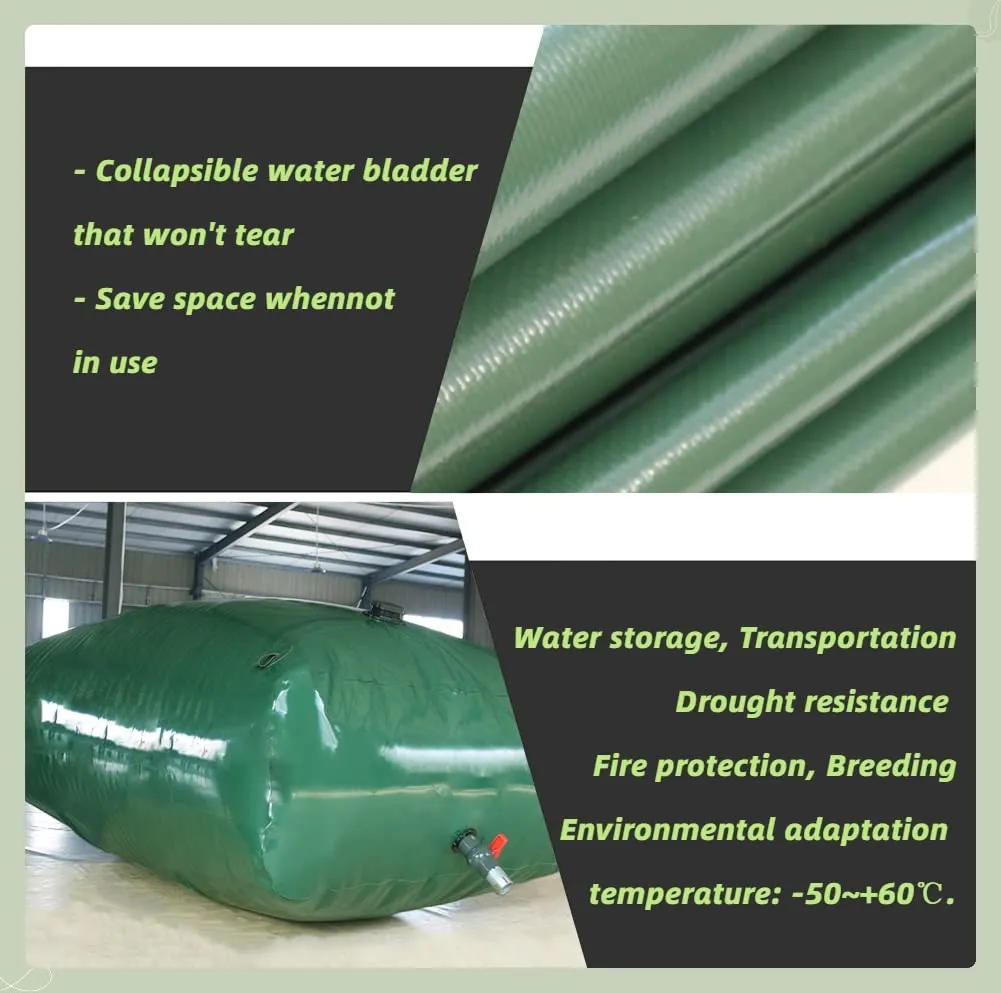 Collapsible Portable Water Tank - 400L/4000L Heavy-Duty PVC Storage Container with Valves for Emergency Water Supply(5000 L/1320 Gallon/2.5x2x1 m)