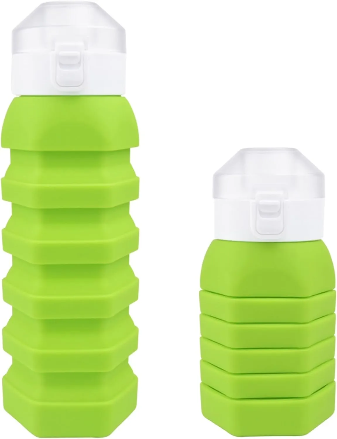 Collapsible Water Bottle Proof Durable Lightweight Reuseable BPA Free Silicone Foldable Water Bottles For Cycling Travel Gym Camping Hiking Portable Leak Proof Sports Water Bottletravel Must Haves(Gre