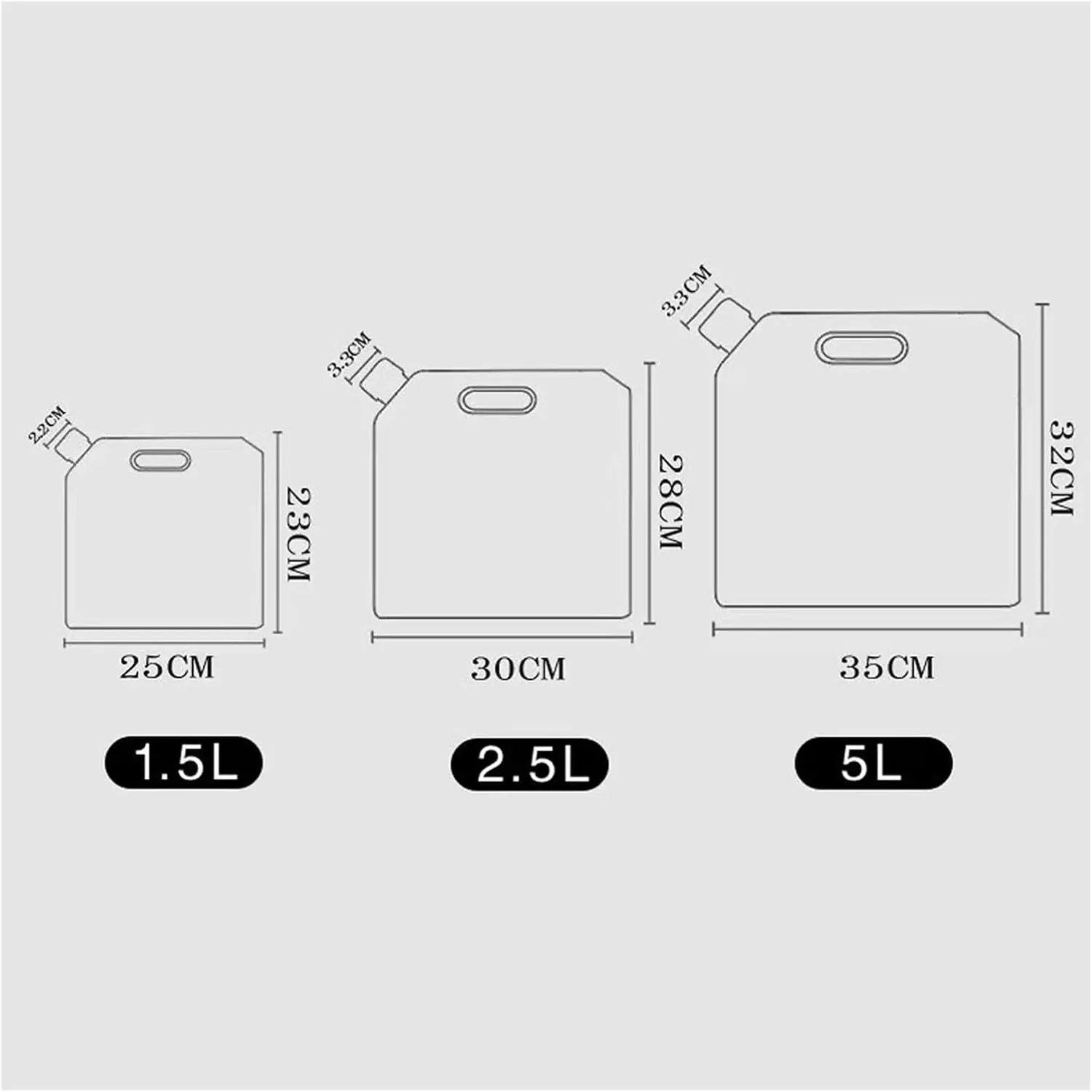 Collapsible Water Container Bag, BPA Free Plastic Collapsible Water Bag Set Car Water Container for Camping Hiking Backpack Emergency(3PCS,1.5L)