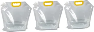 Collapsible Water Container Bag, BPA Free Plastic Collapsible Water Bag Set Car Water Container for Camping Hiking Backpack Emergency(3PCS,1.5L)