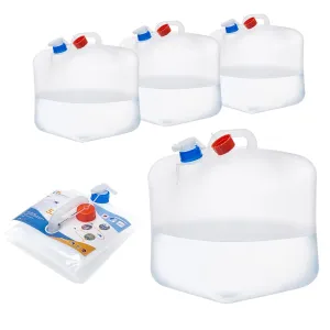 Collapsible Water Container Jug with Spigot, 4×5.3 Gallon BPA Free Camping Water Storage Carrier for Outdoor Hiking Backpacking & Emergency Survival Kit, Foldable Portable Canteen