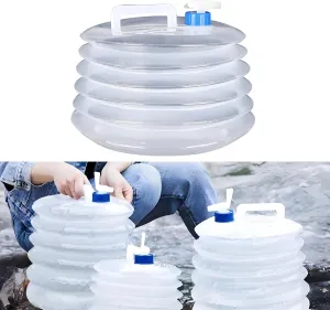 Collapsible Water Container Outdoor Wilderness with Handle high-Capacity Thickening 5L 10L 15L Portable Water Storage Jug Clear 2ps (15L)