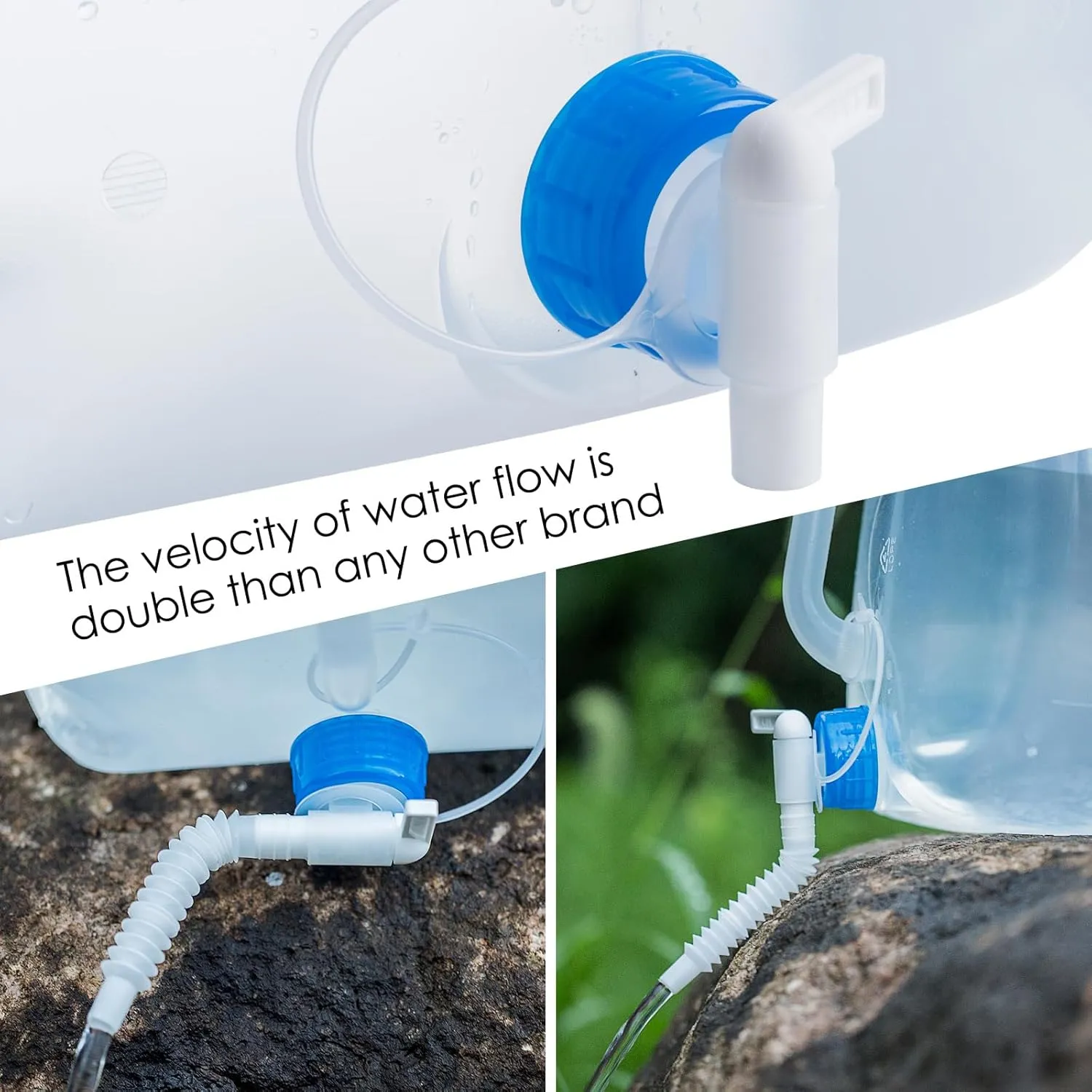 Collapsible Water Container with Spigot, 2×2.6 Gallon BPA Free Camping Water Storage Jug Water Carrier for Outdoor Hiking Backpacking & Emergency Survival Kit, Foldable Portable Canteen