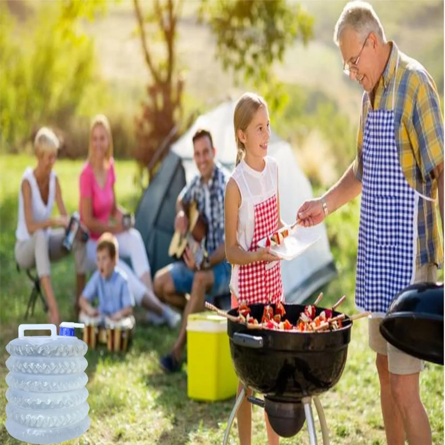 Collapsible Water Container,Drinking Water Carrier Jug with Spigot,Food Grade PET,Leak Proof Portable Travel Water Bucket for Outdoor Camping Hiking