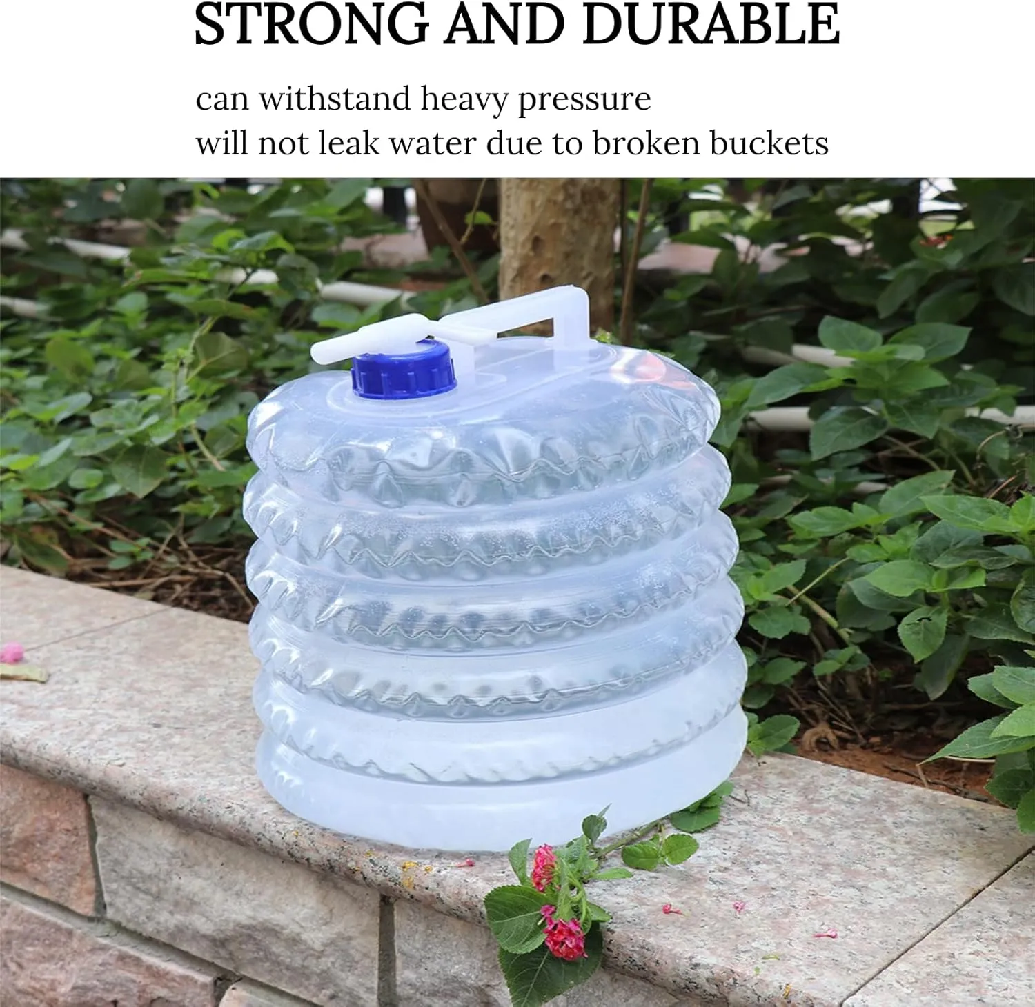 Collapsible Water Container,Drinking Water Carrier Jug with Spigot,Food Grade PET,Leak Proof Portable Travel Water Bucket for Outdoor Camping Hiking