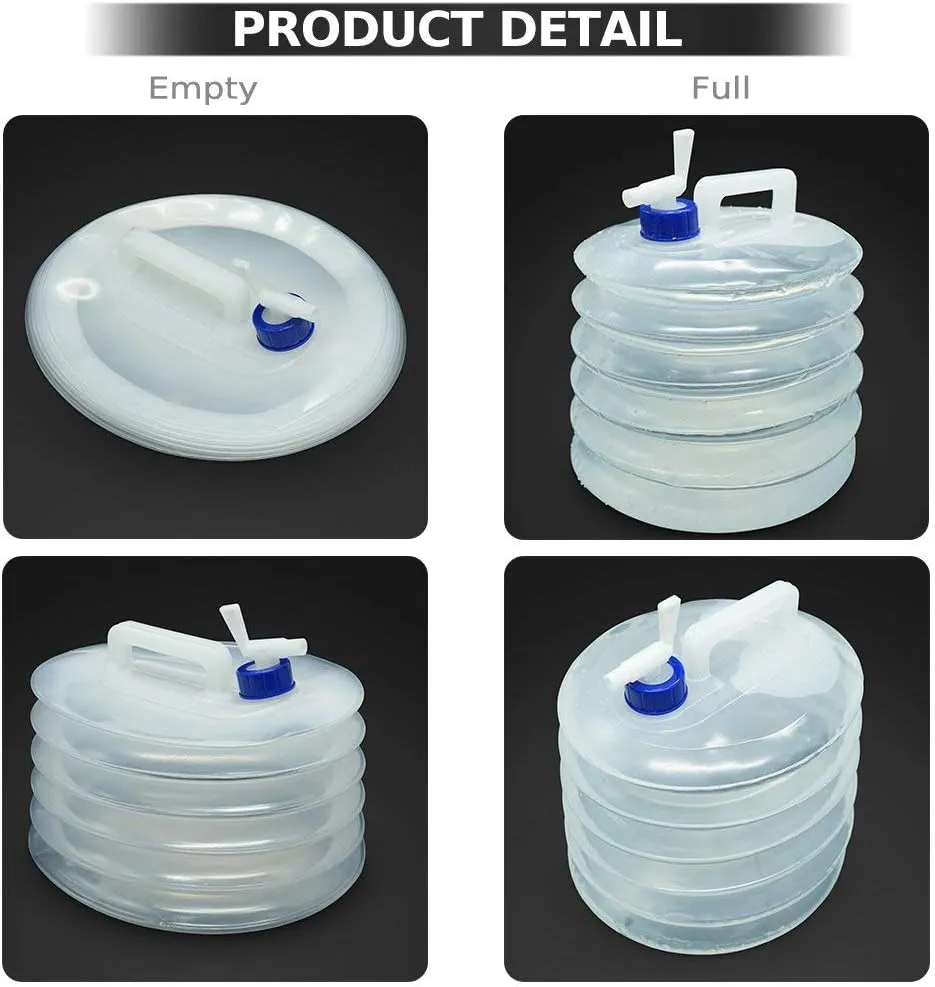 Collapsible Water Container,Folding Water Bucket,5L/10L Collapsible Water Carrier with Tap, BPA-Free, Portable Water Tank, Perfect for Hiking Camping Picnic Outdoor Use- Water Storage Jug