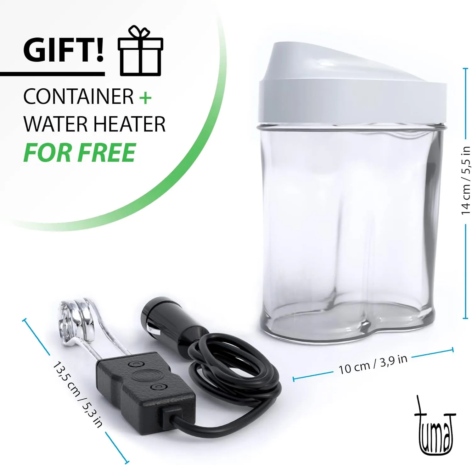 Complete Yerba Mate Kit - Includes Mate Cup, Straw (Bombilla), 750ml Thermos, Bag and two gifts (Container Yerbero and Car Immersion Heater) - Stainless Steel Yerba Mate Set (White)