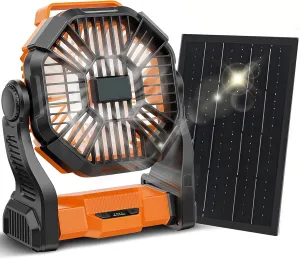CONBOLA 25400mAh,Camping Fan, Portable Fans Rechargeable 9-Inch Battery Powered (180Hrs) LED Lantern, USB C Battery Beach Fan.