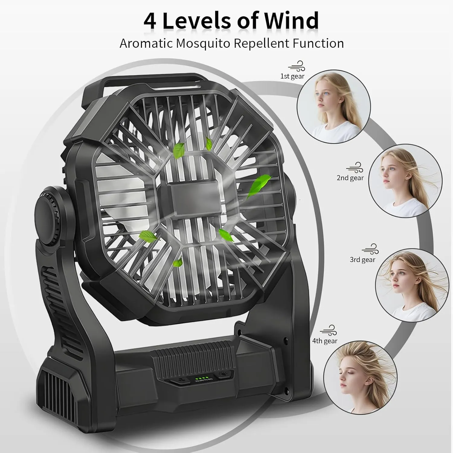 CONBOLA Portable Fan Rechargeable, 20400mAh Cordless Battery Powered Fan with LED Lantern, USB C Battery Operated for Travel Bedroom Home Camping Tent Office Beach Desk Fishing Table