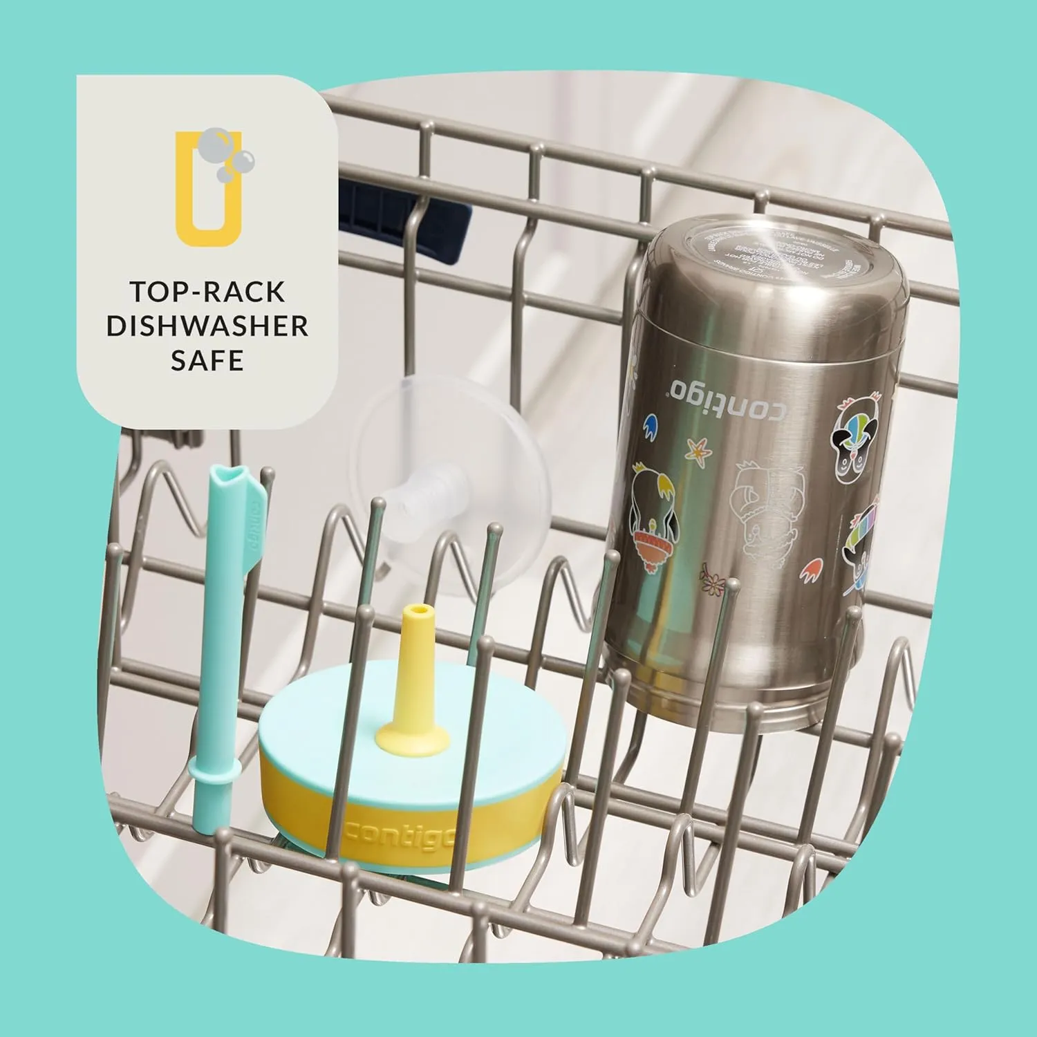 Contigo Leighton Straw Tumbler, 12 oz, Jade Vine (Penguine Plunge)