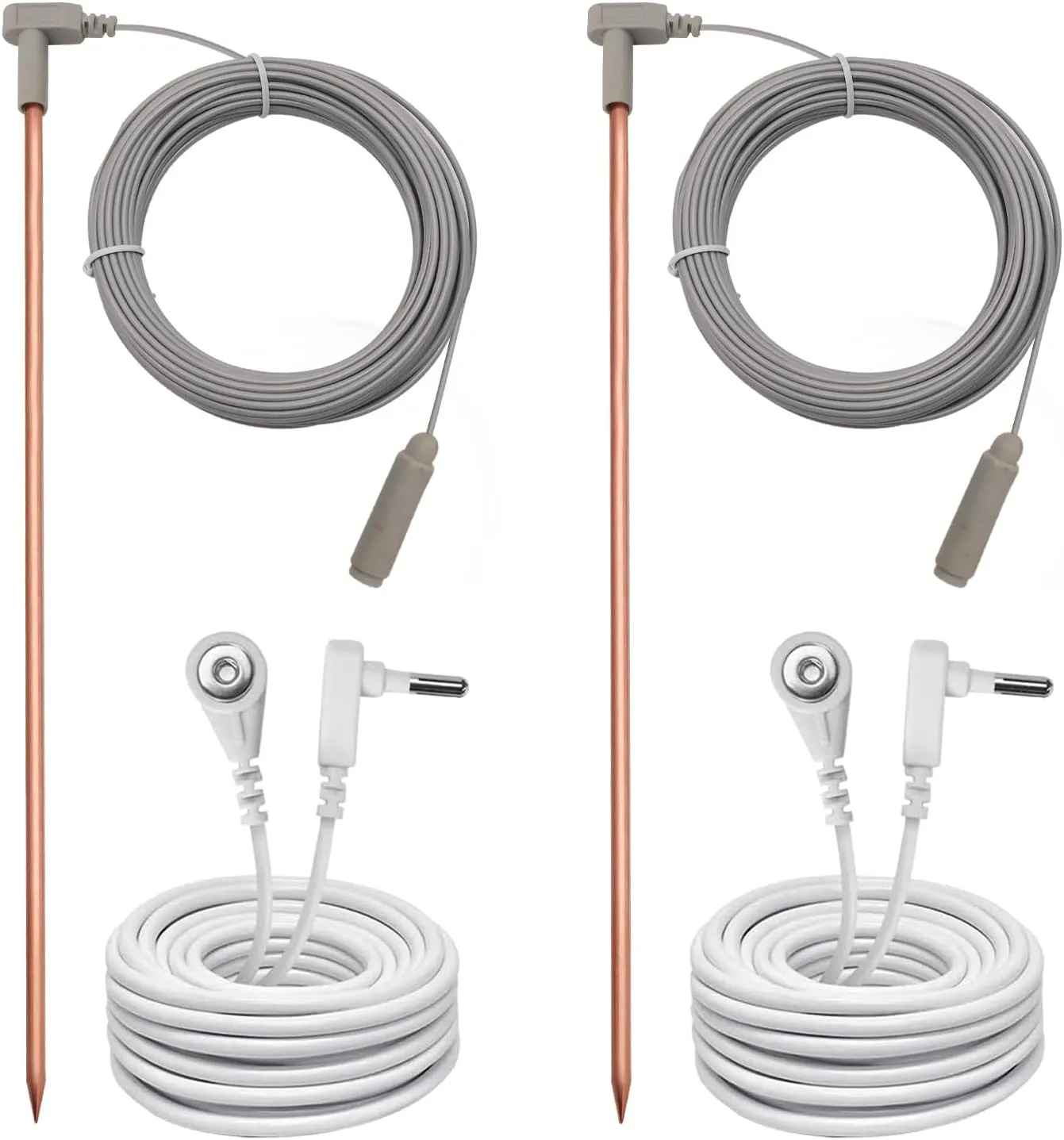 Copper Grounding Rod with 40ft Female Ground Cord, Portable Ground Rod Kit,Great for Grounded Earth Connected Products, Easy to Use with Grounding Mat, Grounding Sheet, Pillowcase, Blankets(Set of 2)