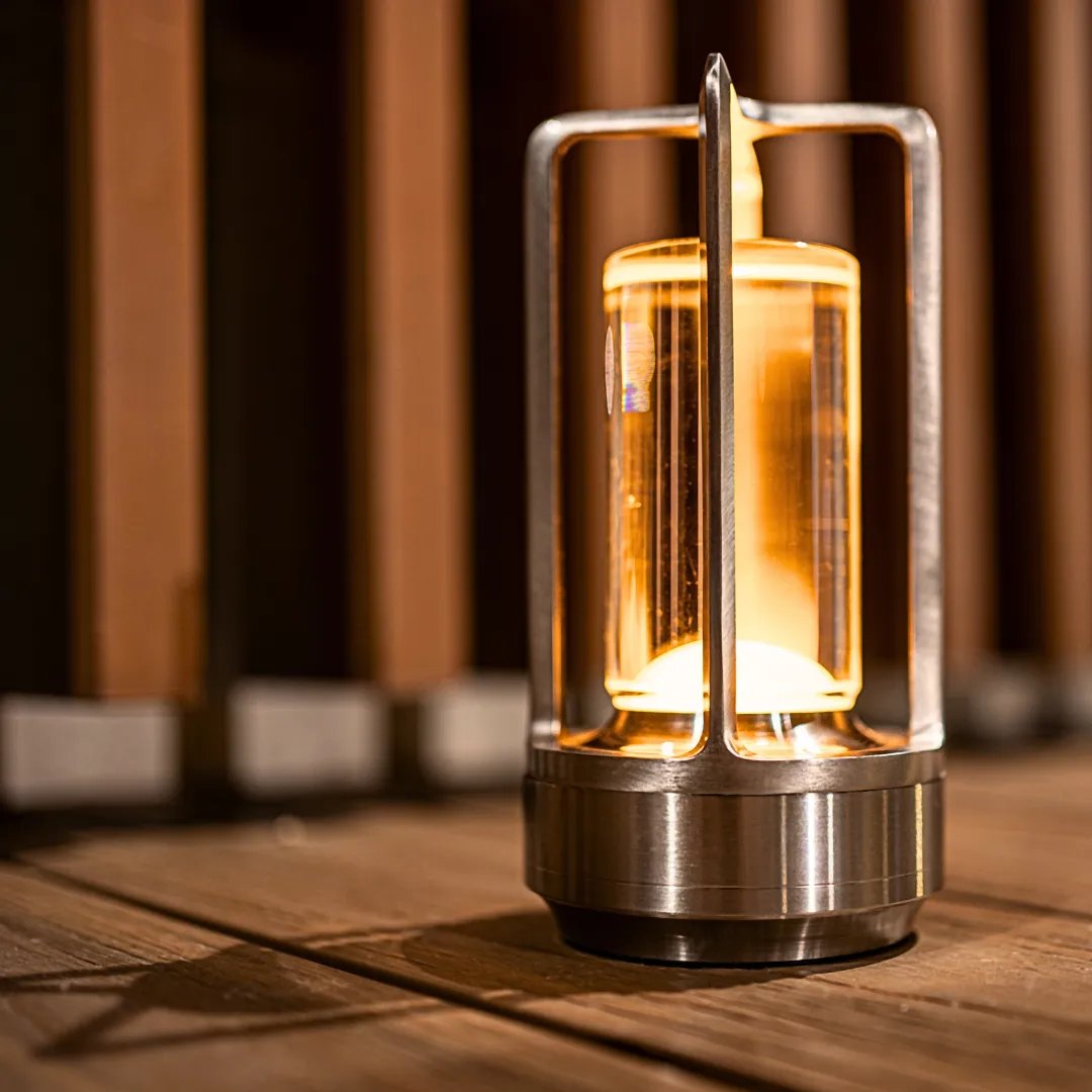 Cordless Crystal Lantern Lamp – Contemporary & Modern Table Accent